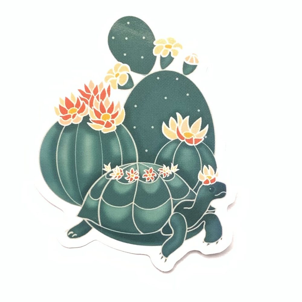 Cactus Turtle Vinyl Sticker